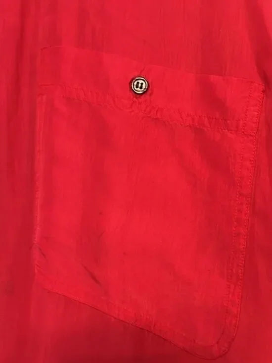 Robert Stock Vintage Silk Button Front Red Professional Long Sleeve Shirt Large - Picture 4 of 14